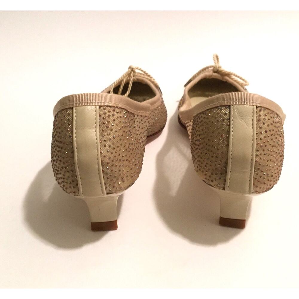 PAUL MAYER Attitudes Royal M Riviera Woman's Size 6.5 Beige Glitter Kitten Heels - Picture 6 of 7